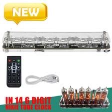 IN-14 NIXIE TUBE CLOCK ASSEMBLED ACRYLIC ENCLOSURE ADAPTER 6-tubes Clock