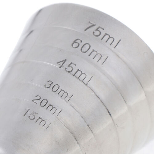 75ml Metal Measure Cup Drink Tool Shot Ounce Jigger Bar Mixed Cocktail BeakeI-Q6