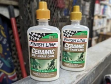 2x 4oz /8oz Finish Line WET Ceramic Bike Lube Chain Oil Drip Bottle Economy Size