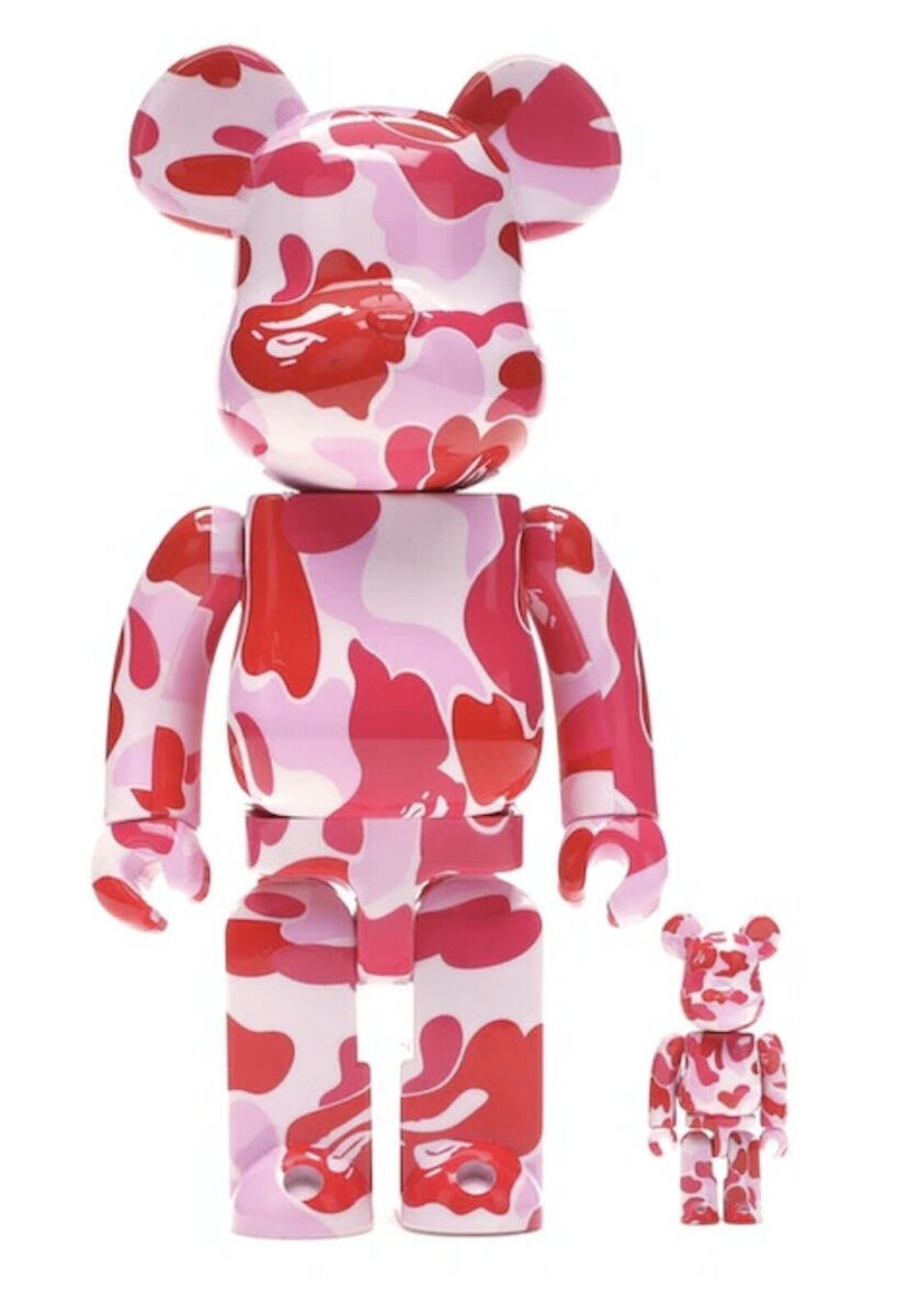 RARE BAPE ABC Pink Camo 100+400% Bearbrick Authentic 2017 RARE BAPE ABC Pink Camo 100+400% Bearbrick Authentic 2017