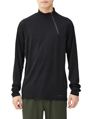 Snow Peak Base Layer Recycled Pe/Wo Half Zip Pullover L BK Black - Imagen 1 de 5