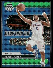 2024-25 Panini Mosaic #12 Tyrese Maxey Give and Go Mosaic Green
