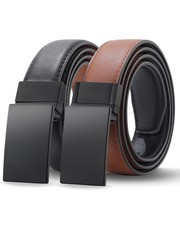 Reversible Kids Belts for Boys Girls,Durable PU Metal Buckle Leather Belt Bla...