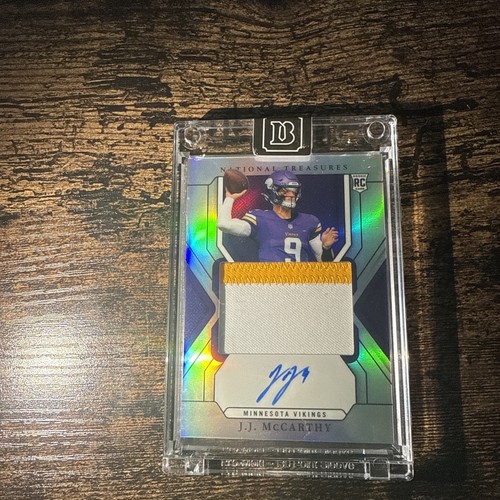 J.J. McCarthy 2024 National Treasures 156 Premium Rookie Patch Auto RC 9/35 - Picture 7 of 8