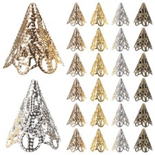 120Pcs Reusable Metal Bead Caps for Necklace Earrings DIY Jewelry Making