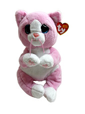 New Ty Lillibelle Beanie Bellies Buddies 8" Pink White Blue Sparkle Eyes Plush