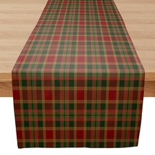 13" x 72" Table Runner - Rustic Farmhouse Kitchen Dining Red Green Plaid