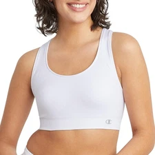 Champion Women's Sports Bra, Infinity Racerback, Moderate Small, White 