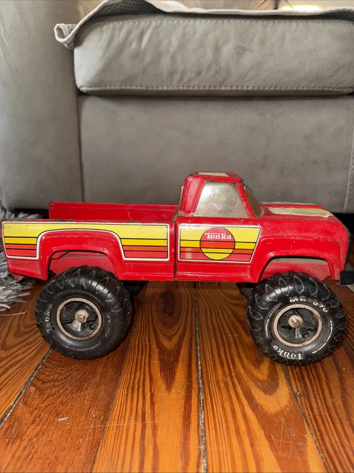 Vtg 1970s Tonka BIG COUNTRY Hi-BOY 4X4 Red MR-970 Lifted Pickup Truck #2990 - Image 3 of 4