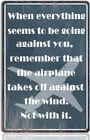 Aviation Wall Art - Vintage Airplane Decor Tin Sign with Motivational Quote, Ins