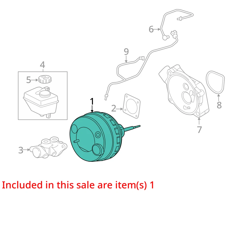 2014 Jaguar XF Power Brake Booster OEM 58K Miles - LKQ417933834 - Image 4 of 4