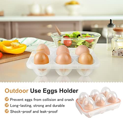 6 Grids Egg Holders, Egg Cartons For Refrigerator, Egg Storage Container, - Picture 5 of 7
