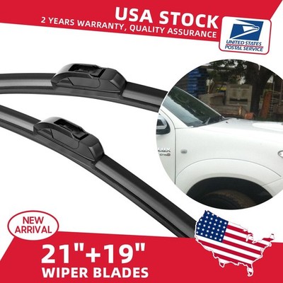 Hybrid Windshield Wiper Blades Bracketless J-HOOK OEM QUALITY 21'' & 19''