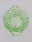 Indiana Glass Avocado Sweet Pear Green 5-1/4" Diameter Uranium Bowl With Handles