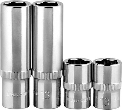 BRAZEN 13mm Socket Four Pack (3/8'' Drive, Multi Type) 13 mm 