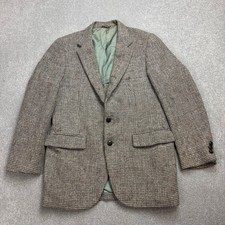 Harris Tweed Jacket Adult 40R Brown Country Hunting Outdoor Weave Blazer Mens