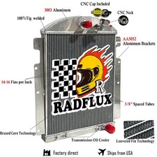 Oemcc3738ch Aluminum Radiator Fit 1937-1938 Chevrolet Truck V8 Conversion 3.5l