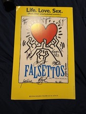 FALSETTOS 1993 Broadway Window Card 22x14 CAST SIGNED Haring Art