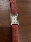 Timex Women Tank Dress Red Leather Rectangular Quartz Analog 20mm Watch — photo 3