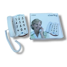 Clarity JV35W Corded Amplified Talk-Back Braille Phone Complete in Original Box