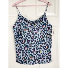 NWT Nine West Multi-Color Leopard Print Cowl Neck Camisole