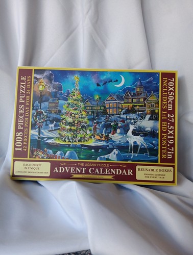 Adventskalender 2025 Puzzle 1008 Teile 24 Tage Weihnachten blau
