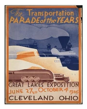 Vintage Transportation Poster Wall Art - Great Lakes Exposition 1936