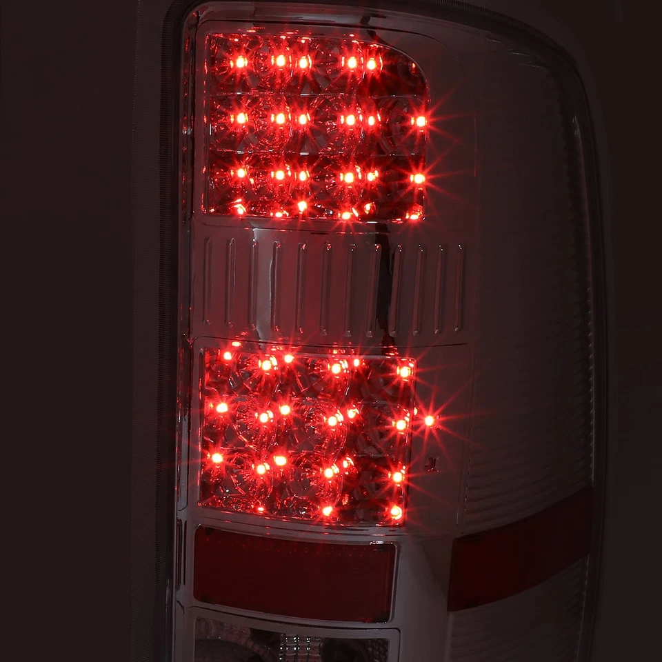 PARA GMC SIERRA 2007-2014 CARCASA CROMADA LENTE TRANSPARENTE LED LUZ TRASERA/LÁMPARAS DE FRENO Foto 3 de 4