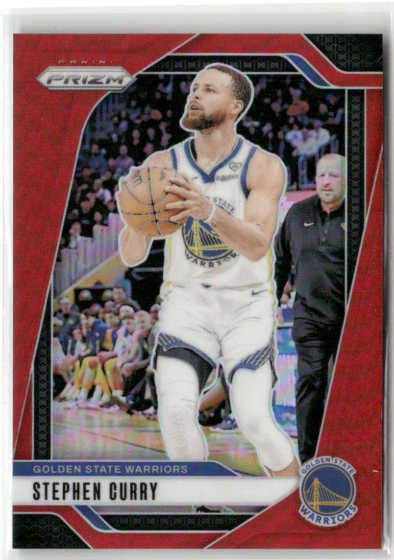 Stephen Curry 2024-25 Panini Prizm Base #134 Red Prizm 101/299 Warriors