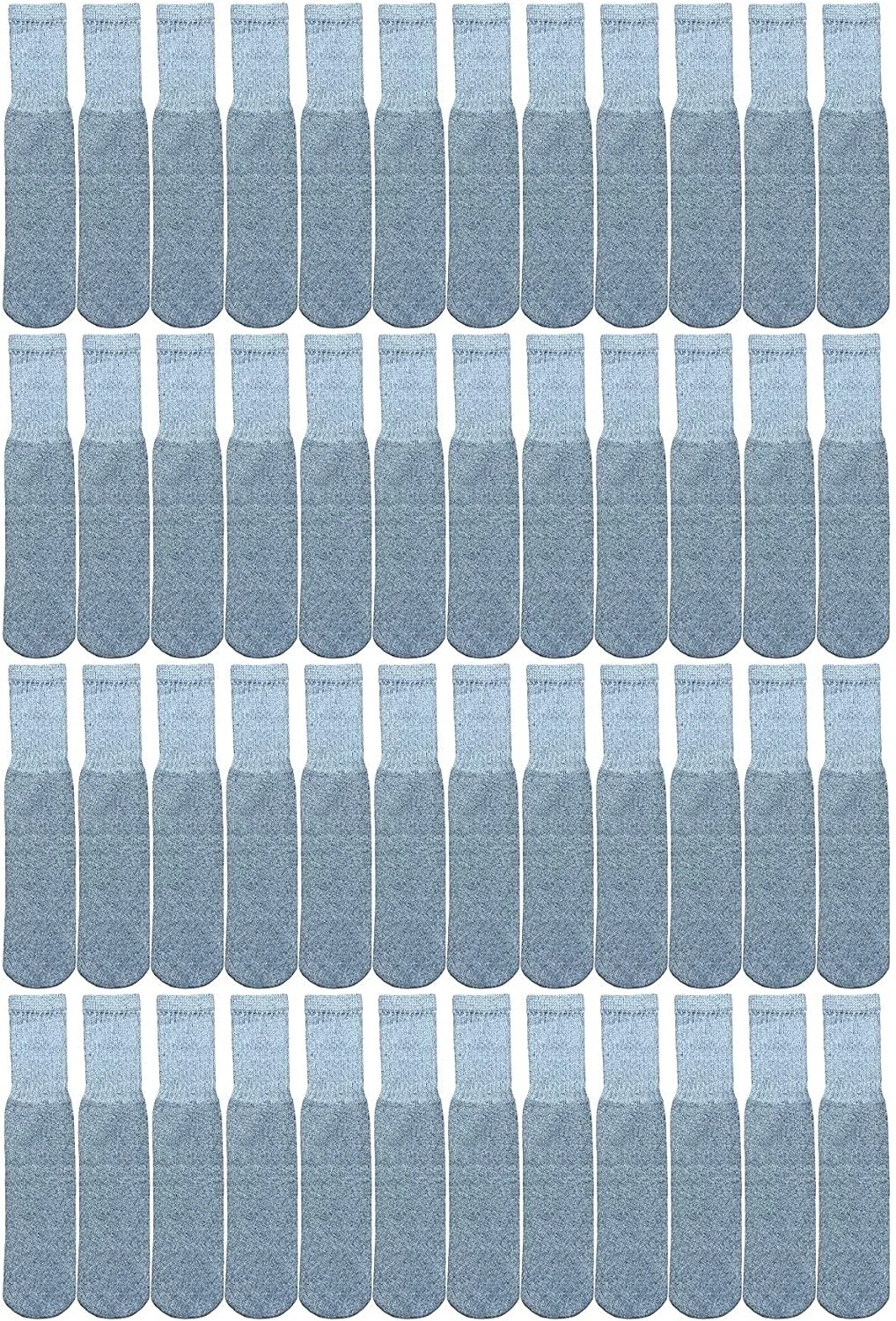 Unisex Wholesale Bulk Cotton Tube Socks,(48 Pk Gray, Mens 9-15 (Shoe Size 7-12)