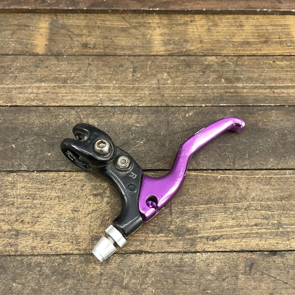 Palanca de freno derecha vintage Odyssey Pitbull BMX 22,2 púrpura anodizado castaño rojizo antiguo Foto 3 de 4