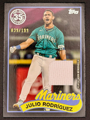 2024 Topps Series 2 Julio Rodriguez 1989 Relics Black /199 #89R2-JR Mariners MLB