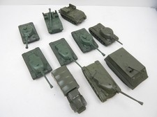 Set Of 10 Brumberger Playset Plastic Army Tanks 1960's 70's
