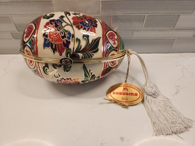Vintage Perugina Decorative Imperial Easter Egg Case Container Perugia Italy