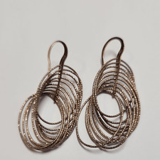 Sterling Silver Earrings With Rose Gold Tone Overlay 925