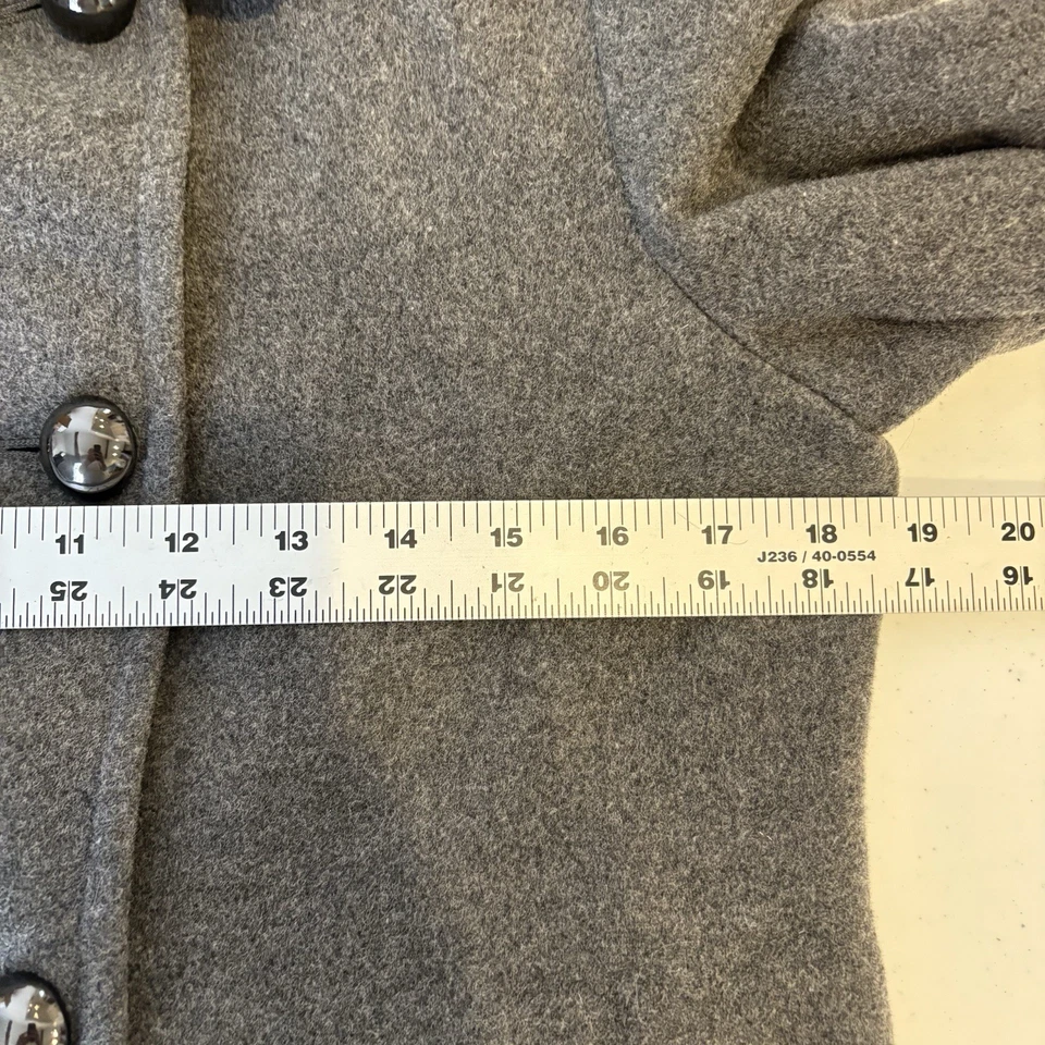 Tommy Hilfiger Mujer Chaquetón Recortado Mezcla Lana S Gris Preppy Retro Militar Foto 3 de 4