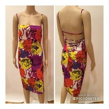 GIANNI VERSACE S/S 2002 LACE TIE BACK HALTER DRESS SIZE IT 40