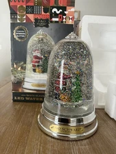 F.A.O Schwarz Santa Clause Cloche LED Water Spinner Snow Globe Vintage Christmas