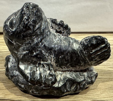 A Wolf Original Hand Carved Seal Figurine Soapstone Sculpture Canadian Inuit Art