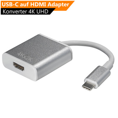USB-C auf HDMI Adapter Konverter 4K UHD 4K@60Hz 2K@165Hz HDR