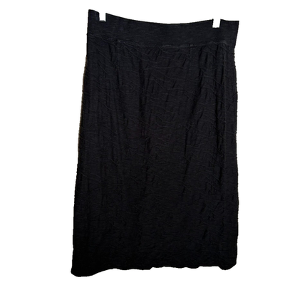 Horny Toad Skirt Women's Medium Black Textured Pull On Slit