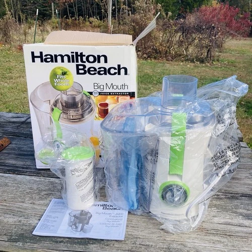Hamilton Beach Big Mouth Juice Extractor 67602 Works Well Clean Green/White
