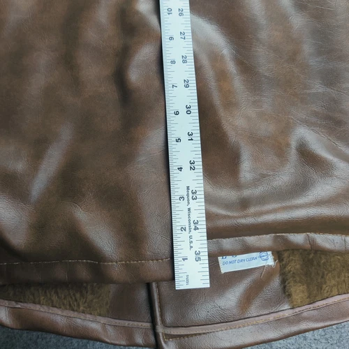 Vintage Le Sauvage Faux Leather Jacket  Men 40 Brown Disco Mob 70s Barnstormer image 13