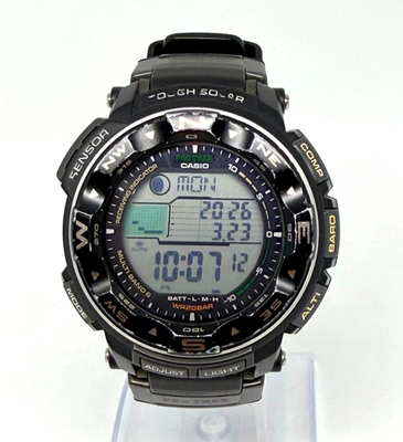Casio Pro Trek PRW-2500 Triple Sensor Tough Solar Watch Black Used