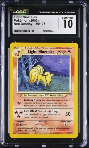 CGC 10 - Light Ninetales #50 Pokemon Neo Destiny