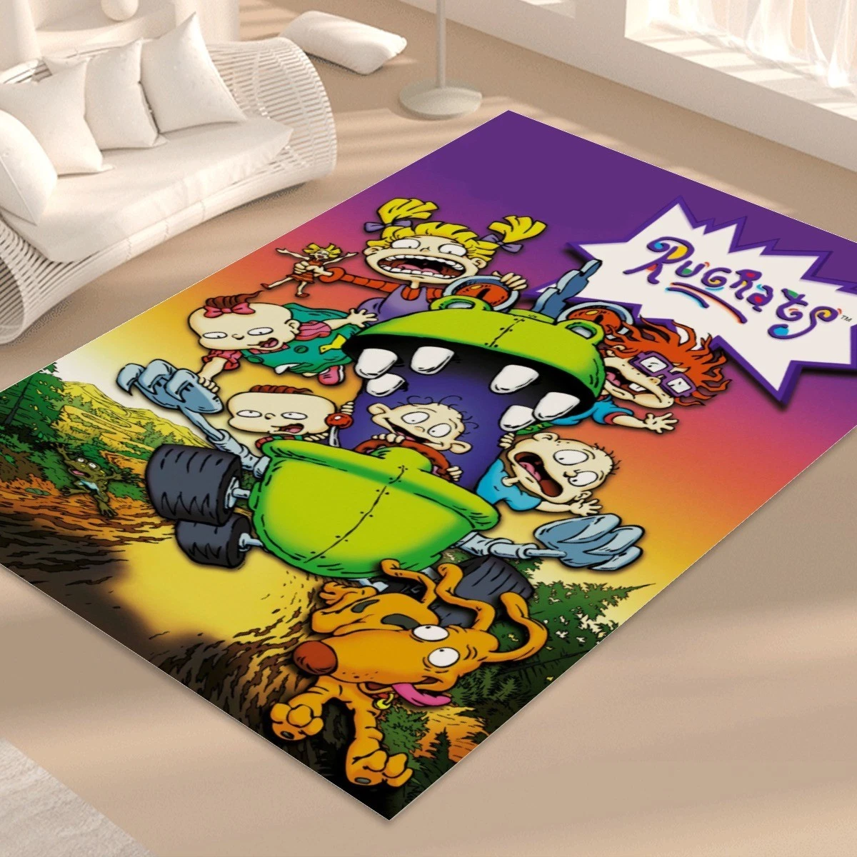 Rugrats Cartoon Print Foldable Rectangular Floor Mat Rug
