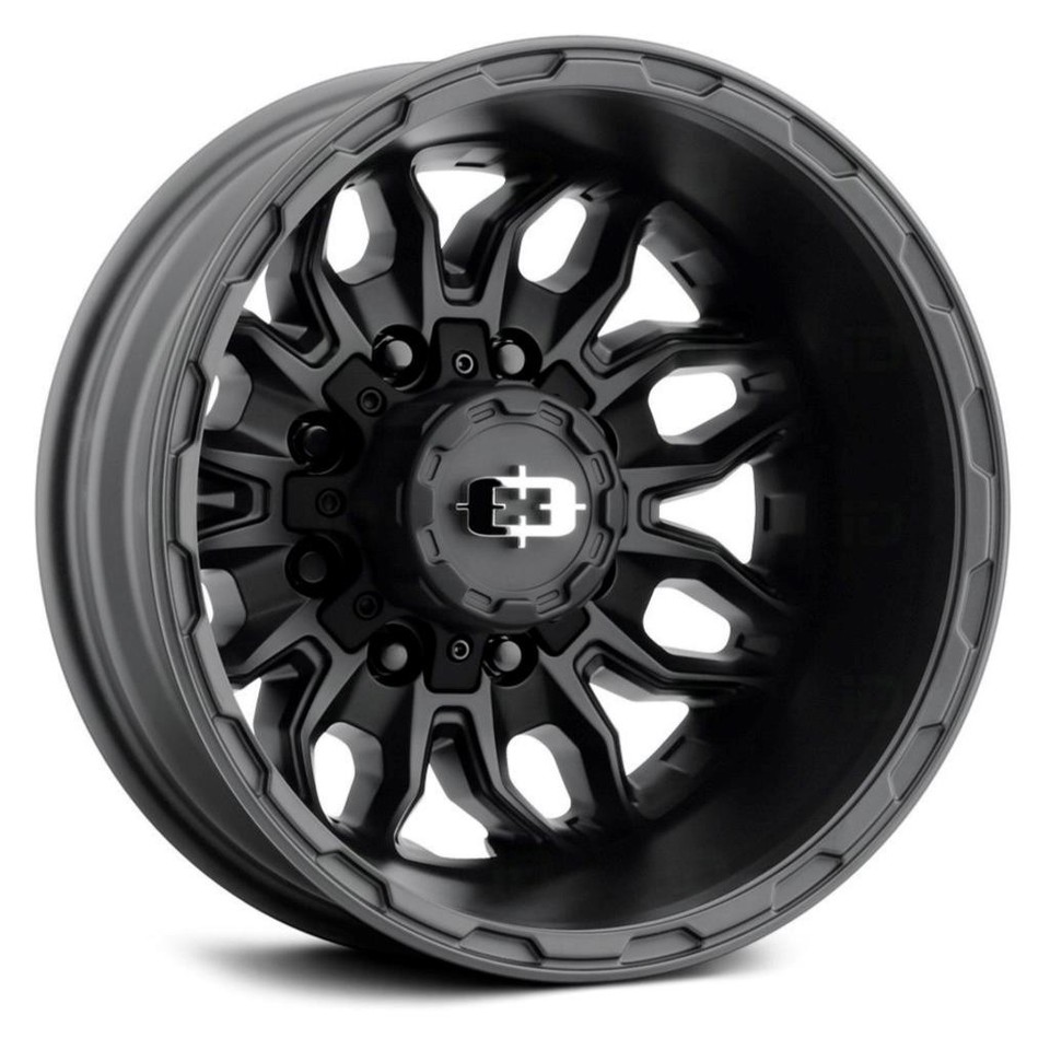 17x6.5 8x6.5/8x165.1 121mm Black Vision Korupt Dually Wheels Rims 17 ...