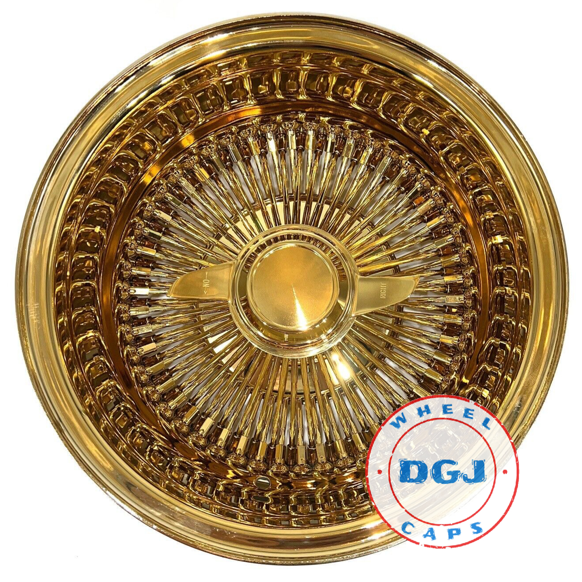 激レア！vintage tiny gold wire rim 13x7 Reverse 100 Spoke All Gold Lowrider Wire Wheel Rims (T-Gold