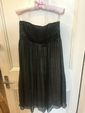 MONSOON 100% silk ladies black strapless evening dress. Size UK 12, EUR 40