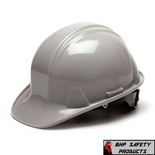 PYRAMEX GRAY CAP STYLE SAFETY HARD HAT 4-POINT RATCHET HP14112 CONSTRUCTION ANSI
